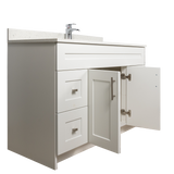 48" MDF - Both Side Draw - White - Shaker Doors - Softclose Hardware