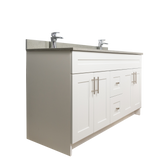 60" MDF - Double Sink - White - Shaker Doors - Softclose Hardware