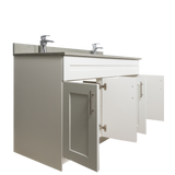 60" MDF - Double Sink - White - Shaker Doors - Softclose Hardware