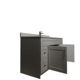 60" MDF - Single Sink - Light Grey - Shaker Doors - Softclose Hardware