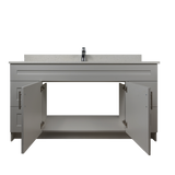 60" MDF - Single Sink - Light Grey - Shaker Doors - Softclose Hardware