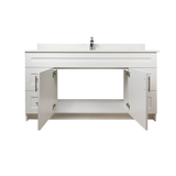 60" MDF - Single Sink - White - Shaker Doors - Softclose Hardware