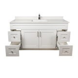 60" MDF - Single Sink - White - Shaker Doors - Softclose Hardware