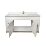 60" MDF - Single Sink - White - Shaker Doors - Softclose Hardware