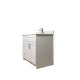 36" MDF - Left Side Draw - White - Shaker Doors - Softclose Hardware