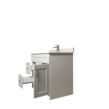 36" MDF - Left Side Draw - White - Shaker Doors - Softclose Hardware