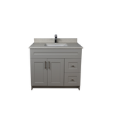 36" MDF - Right Side Draw - Light Grey - Shaker Doors - Softclose Hardware