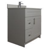 30" MDF - Left Side Draw - Light Grey - Shaker Doors - Softclose Hardware