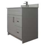 30" MDF - Right Side Draw - Light Grey - Shaker Doors - Softclose Hardware