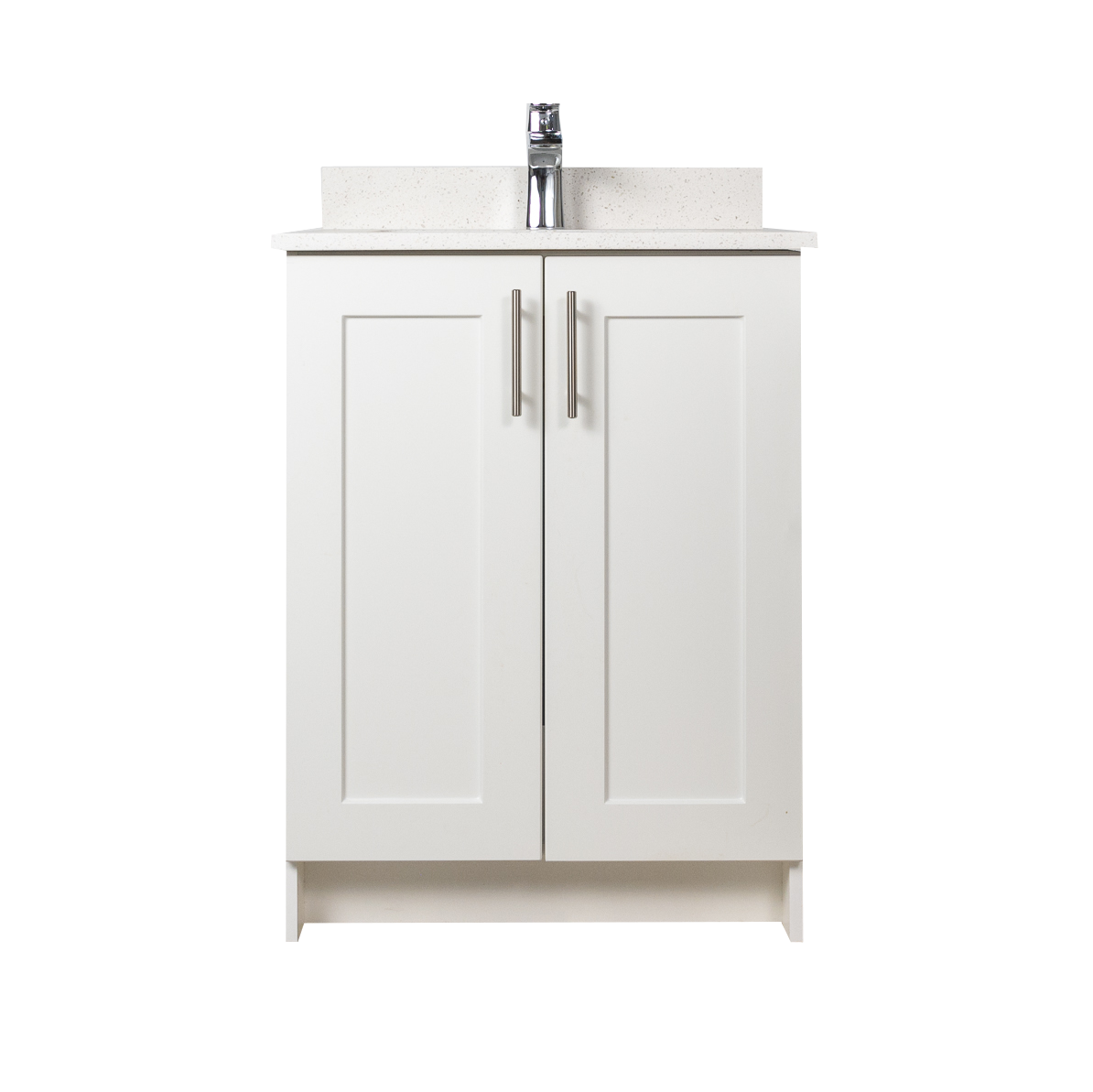 24" MDF - 2 Door - White - Shaker Doors - Softclose Hardware