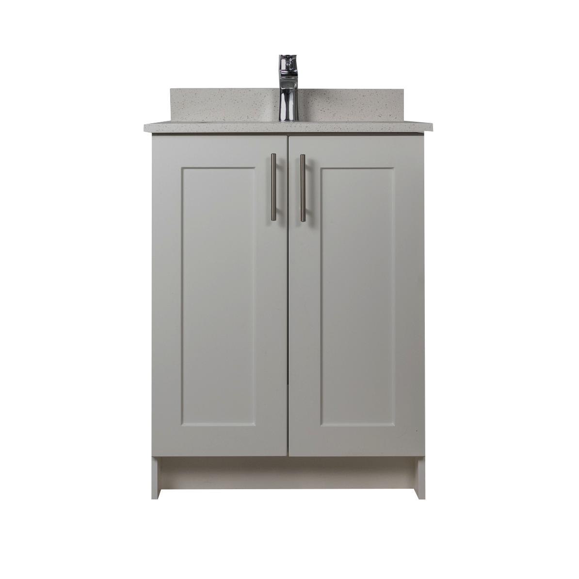 24" MDF - 2 Door - Light Grey - Shaker Doors - Softclose Hardware