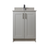 24" MDF - 2 Door - Light Grey - Shaker Doors - Softclose Hardware