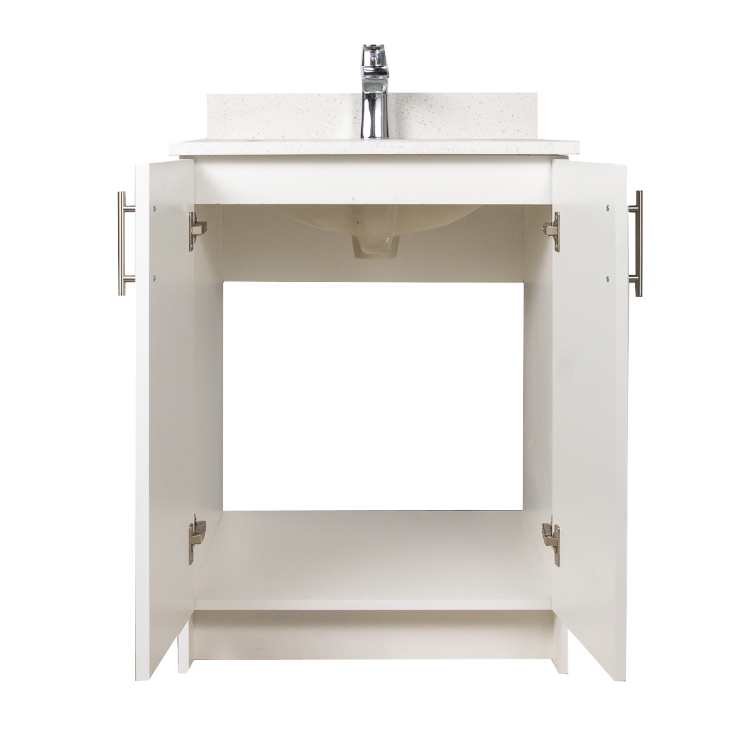 24" MDF - 2 Door - White - Shaker Doors - Softclose Hardware