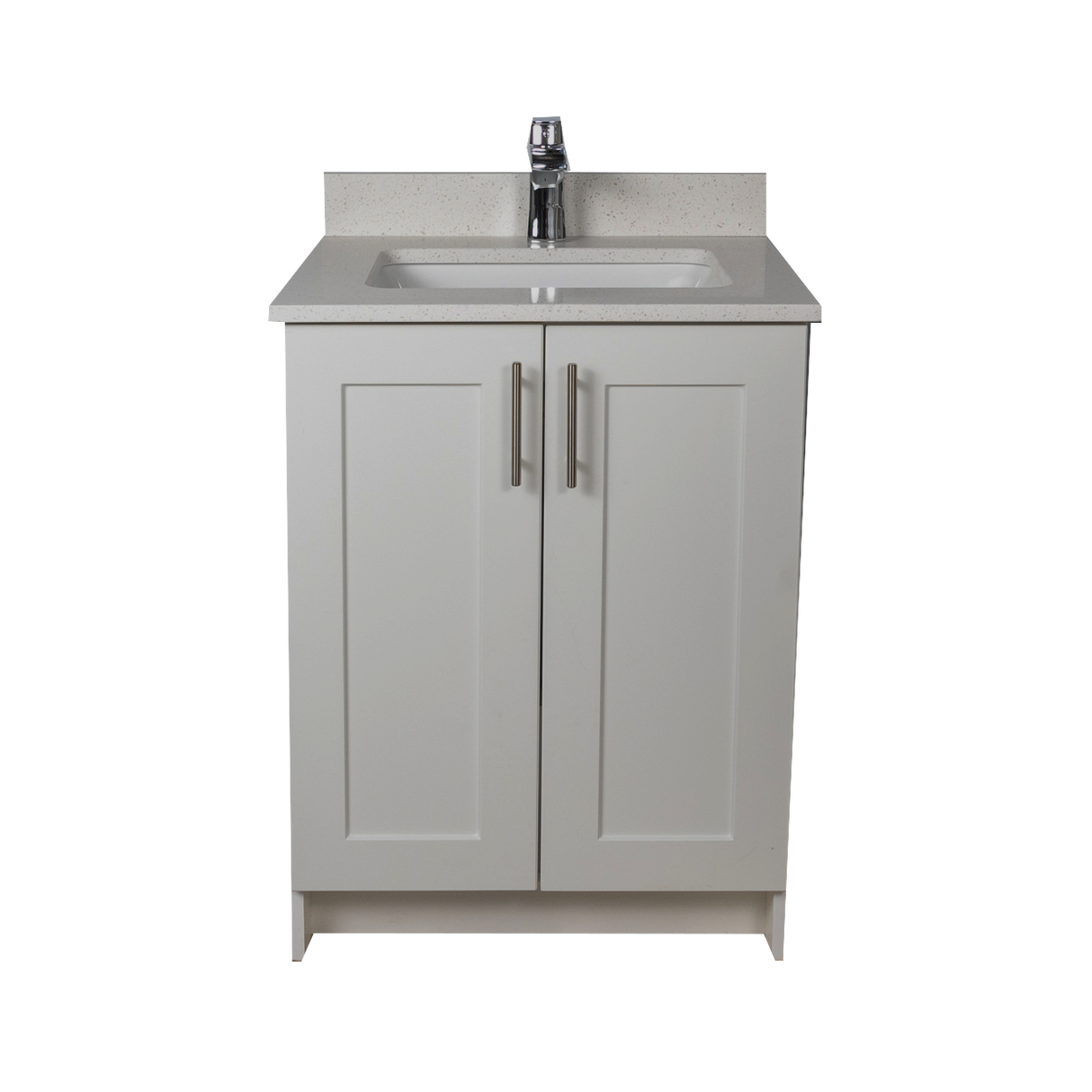 24" MDF - 2 Door - Light Grey - Shaker Doors - Softclose Hardware