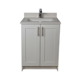 24" MDF - 2 Door - Light Grey - Shaker Doors - Softclose Hardware