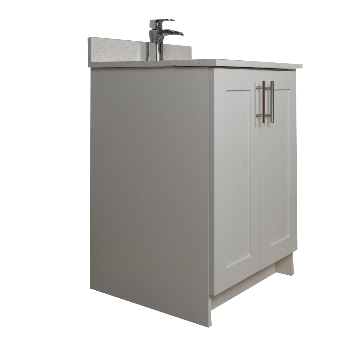 24" MDF - 2 Door - Light Grey - Shaker Doors - Softclose Hardware