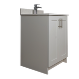 24" MDF - 2 Door - Light Grey - Shaker Doors - Softclose Hardware