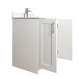 24" MDF - 2 Door - White - Shaker Doors - Softclose Hardware