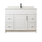 42" MDF - Both Side Draw - White - Raised Panel Doors