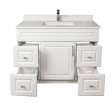 42" MDF - Both Side Draw - White - Raised Panel Doors