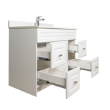 42" MDF - Both Side Draw - White - Raised Panel Doors