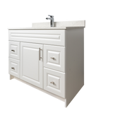 42" MDF - Both Side Draw - White - Raised Panel Doors