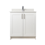 30" MDF - 2 Door - White - Shaker Doors - Softclose Hardware