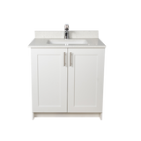 30" MDF - 2 Door - White - Shaker Doors - Softclose Hardware