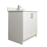 30" MDF - 2 Door - White - Shaker Doors - Softclose Hardware