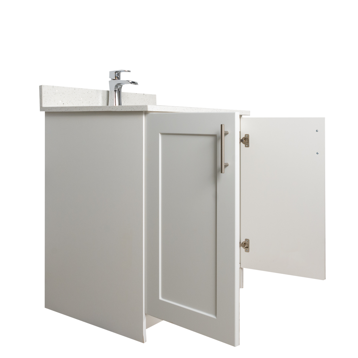 30" MDF - 2 Door - White - Shaker Doors - Softclose Hardware