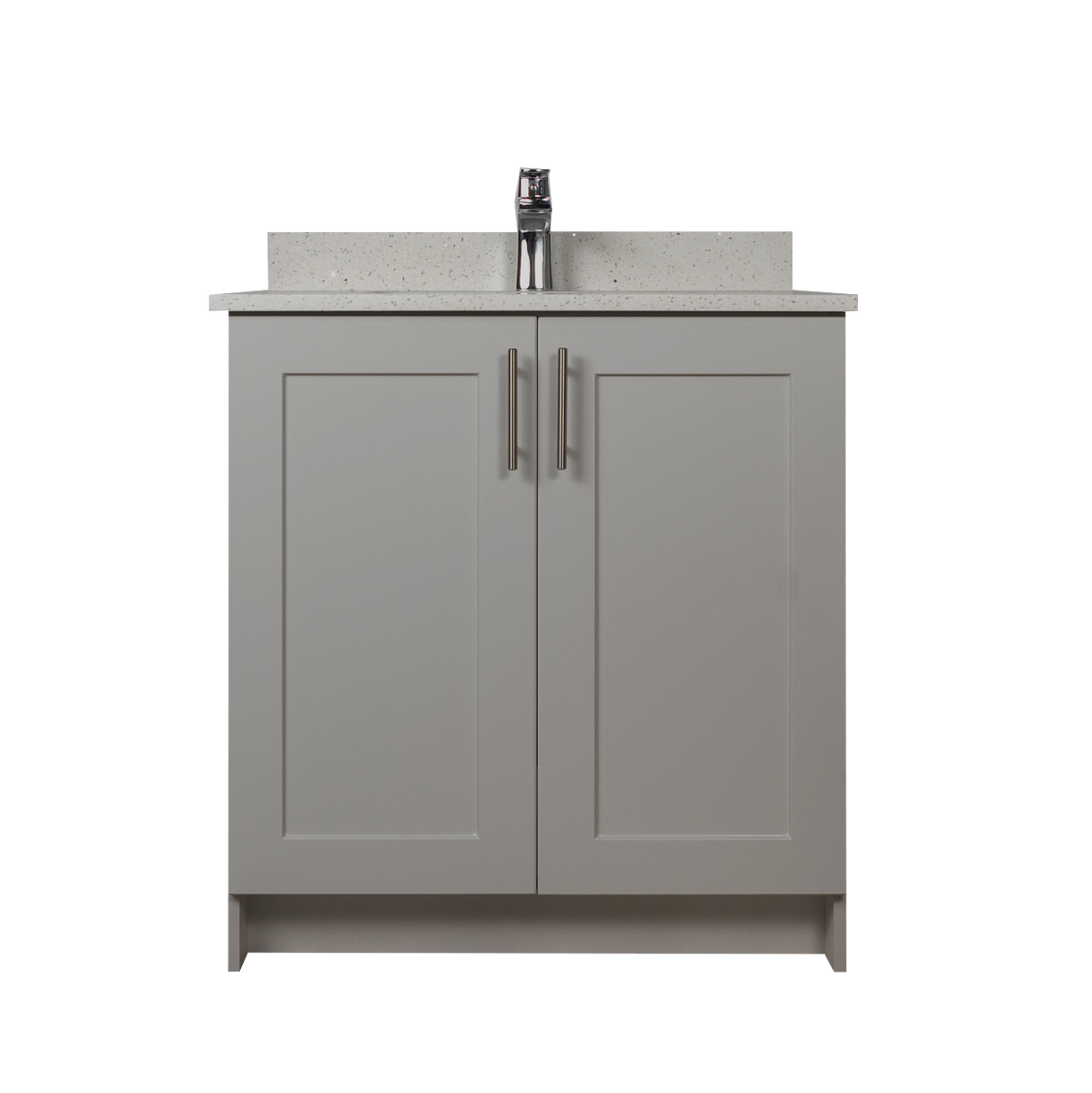30" MDF - 2 Door - Light Grey - Shaker Doors - Softclose Hardware