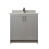 30" MDF - 2 Door - Light Grey - Shaker Doors - Softclose Hardware