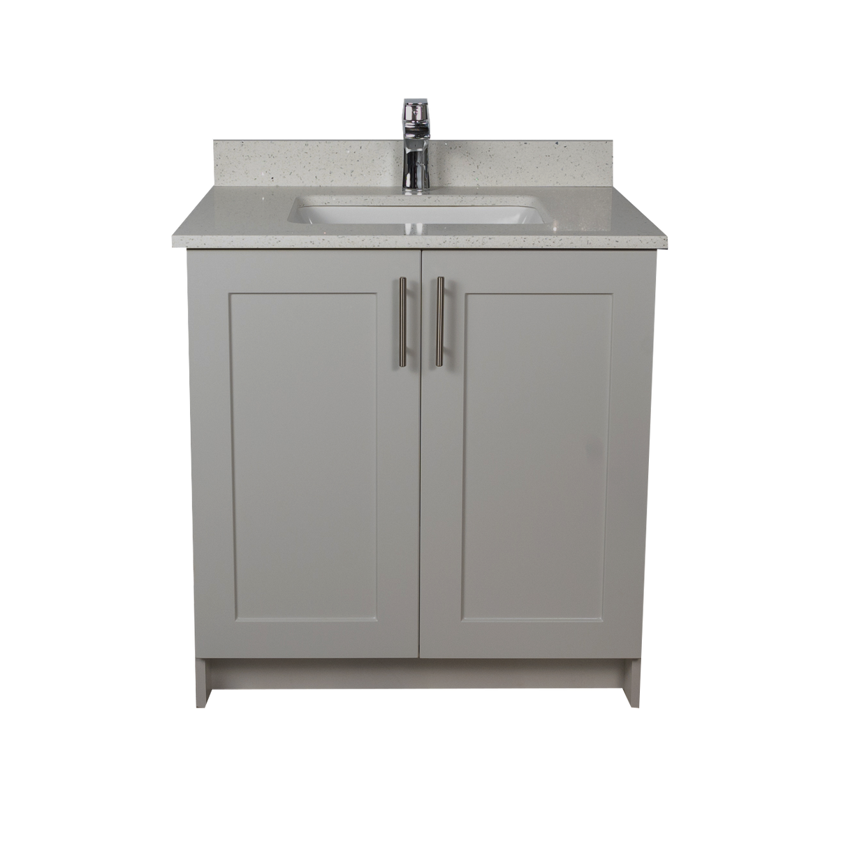 30" MDF - 2 Door - Light Grey - Shaker Doors - Softclose Hardware