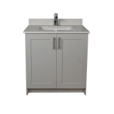 30" MDF - 2 Door - Light Grey - Shaker Doors - Softclose Hardware