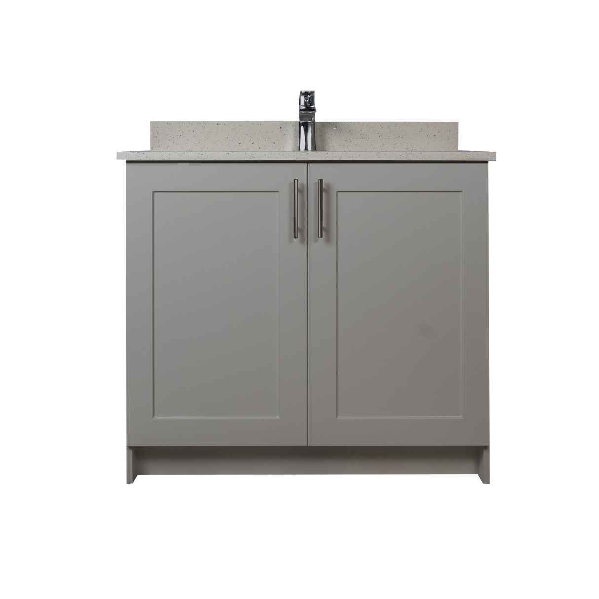 36" MDF - 2 Door - Light Grey - Shaker Doors - Softclose Hardware