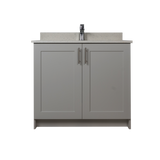36" MDF - 2 Door - Light Grey - Shaker Doors - Softclose Hardware