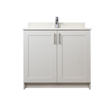36" MDF - 2 Door - White - Shaker Doors - Softclose Hardware