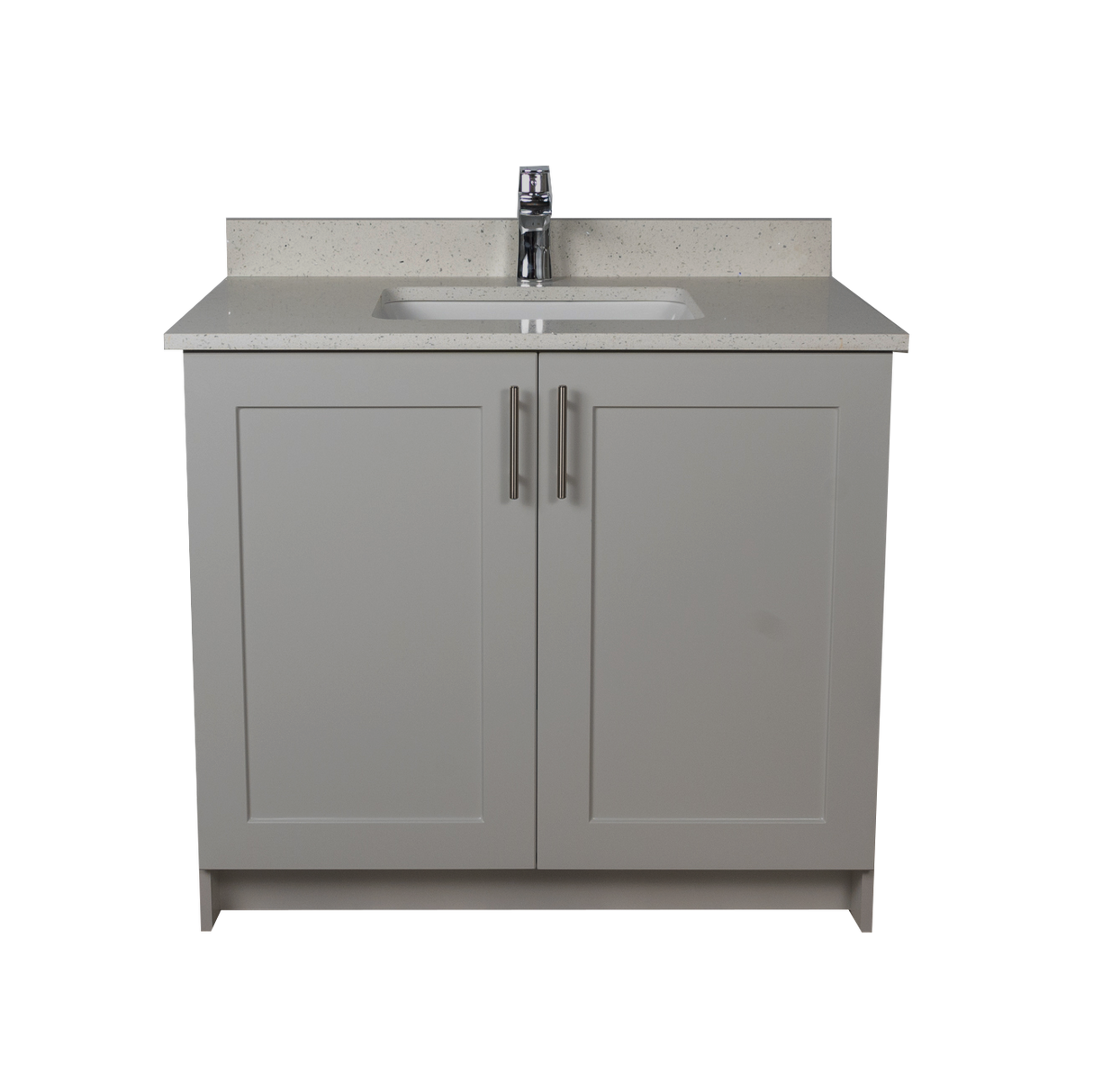 36" MDF - 2 Door - Light Grey - Shaker Doors - Softclose Hardware