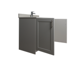 36" MDF - 2 Door - Light Grey - Shaker Doors - Softclose Hardware