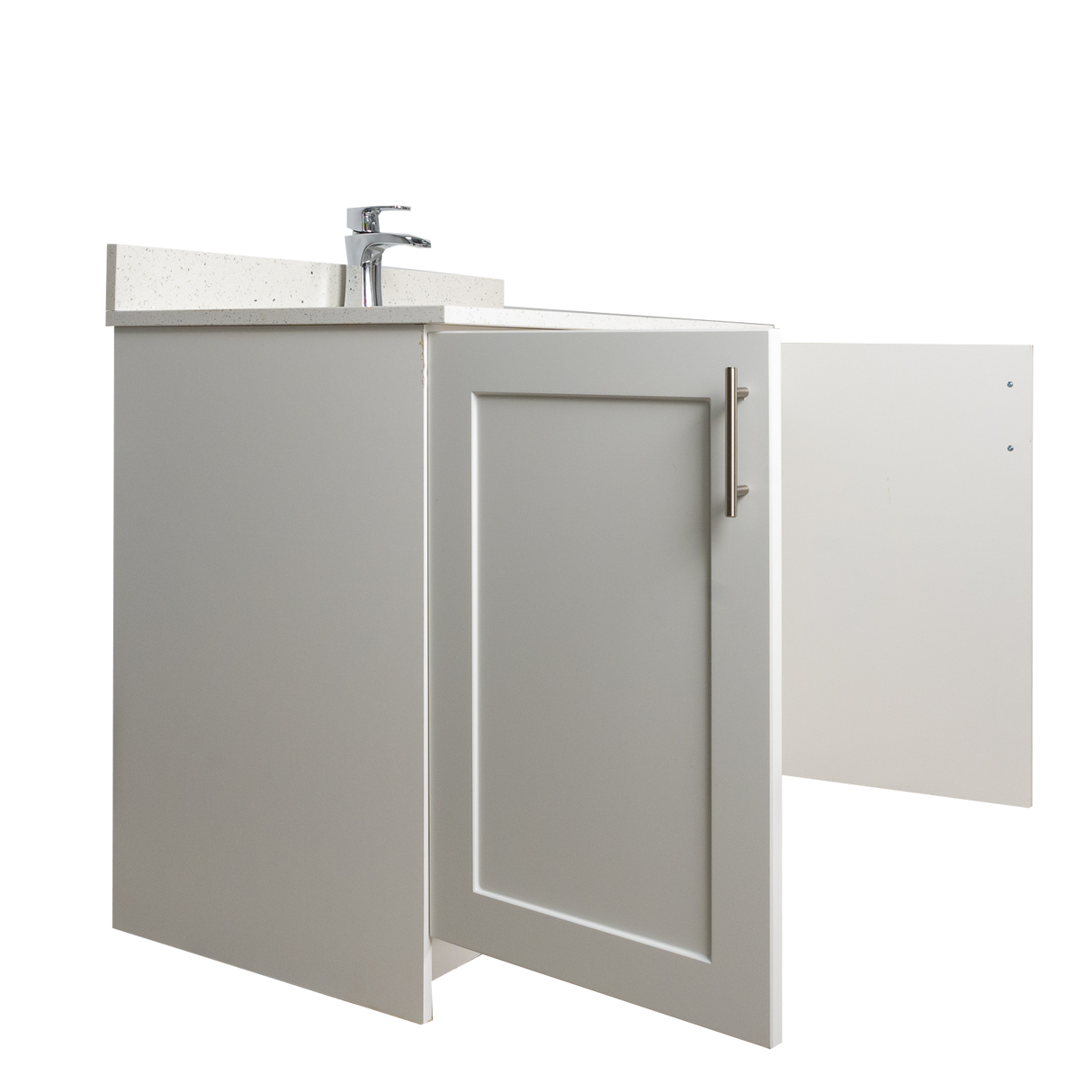 36" MDF - 2 Door - White - Shaker Doors - Softclose Hardware