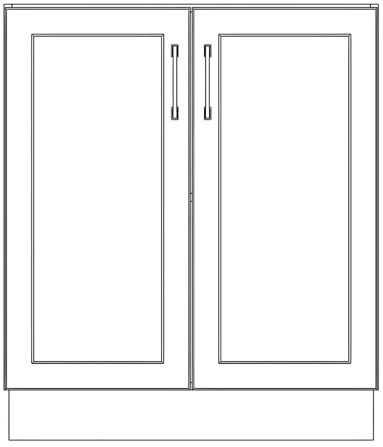 Cabinets With Thermofoil Doors RTI CABINETS   Double Door Base Cabinet 1553x1816 