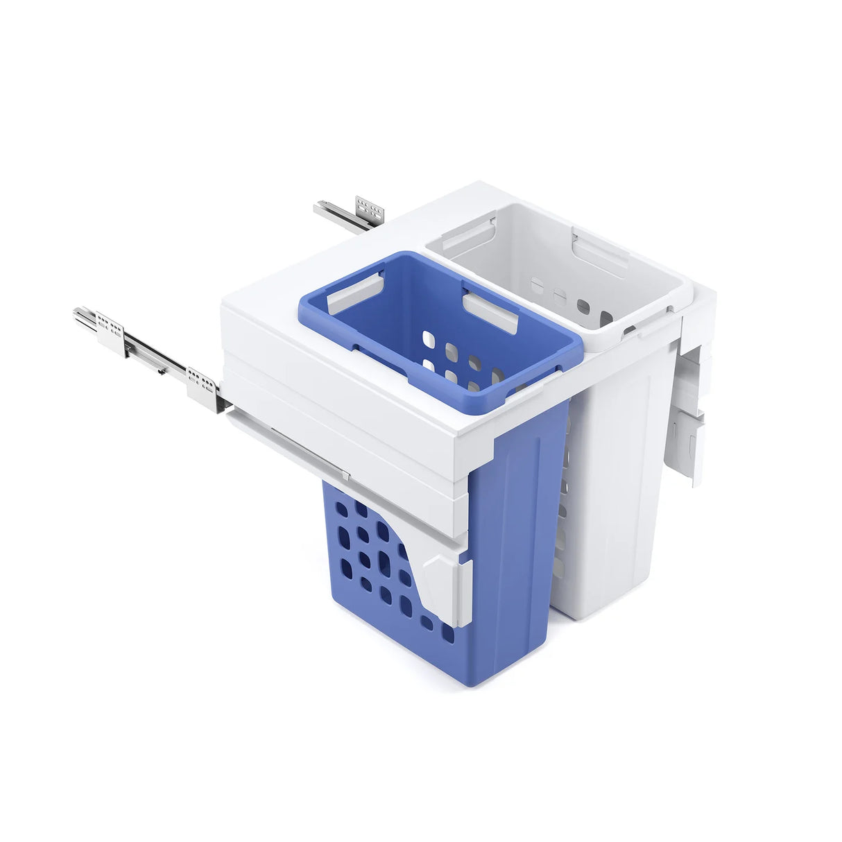 Laundry Basket Pullout - Two Bins - Sidemount - For 24" Base Cabinet and Up