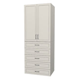 RTI Closets Basic Open & Drawer Closet Unit - 36" Wide - Thermofoil Fronts
