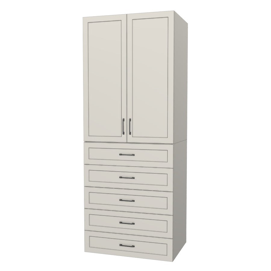 RTI Closets Basic Open & Drawer Closet Unit - 36" Wide - Painted Fronts