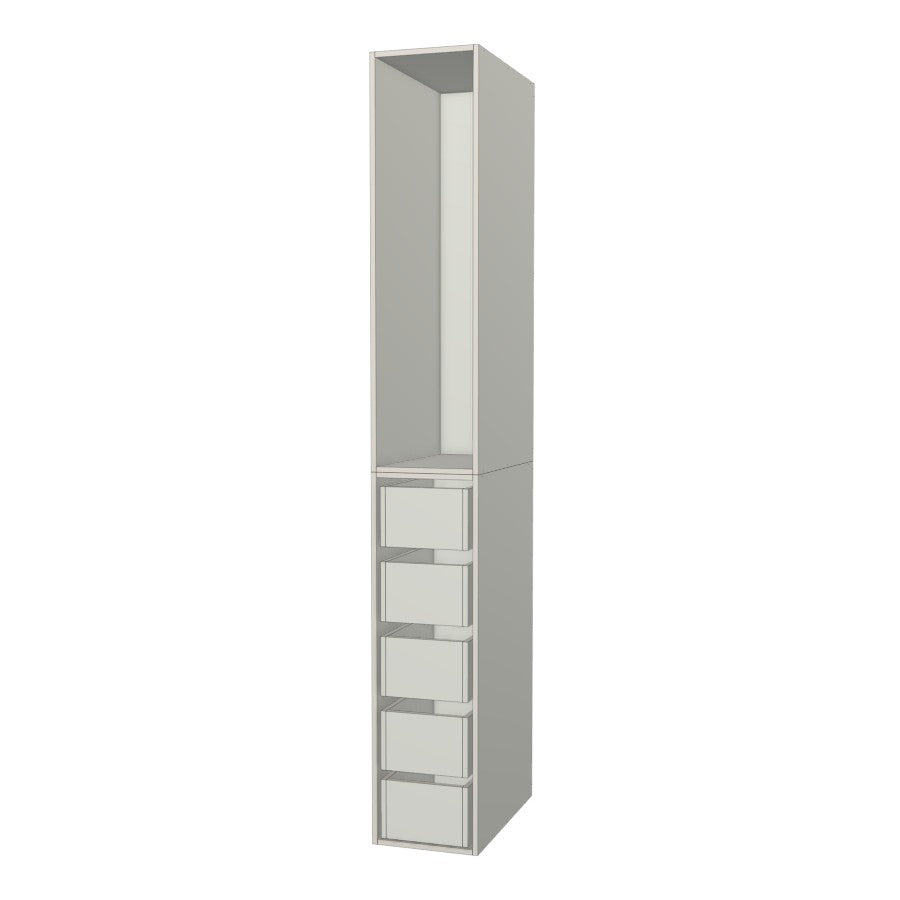RTI Closets Basic Open & Drawer Closet Unit - 13" Wide - No Fronts