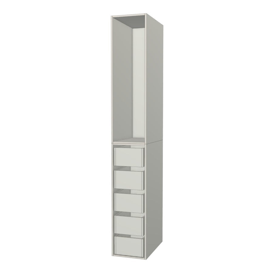RTI Closets Basic Open & Drawer Closet Unit - 14" Wide - No Fronts