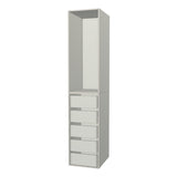 RTI Closets Basic Open & Drawer Closet Unit - 19" Wide - Thermofoil Fronts