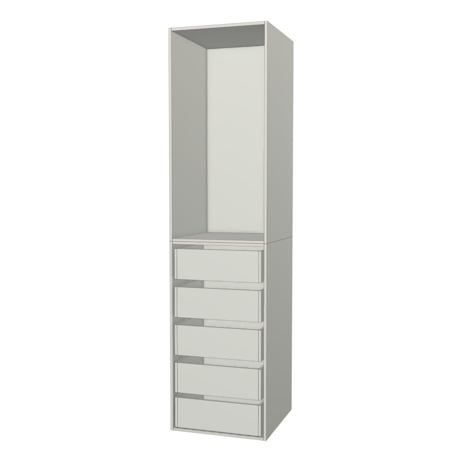 RTI Closets Basic Open & Drawer Closet Unit - 23" Wide - No Fronts