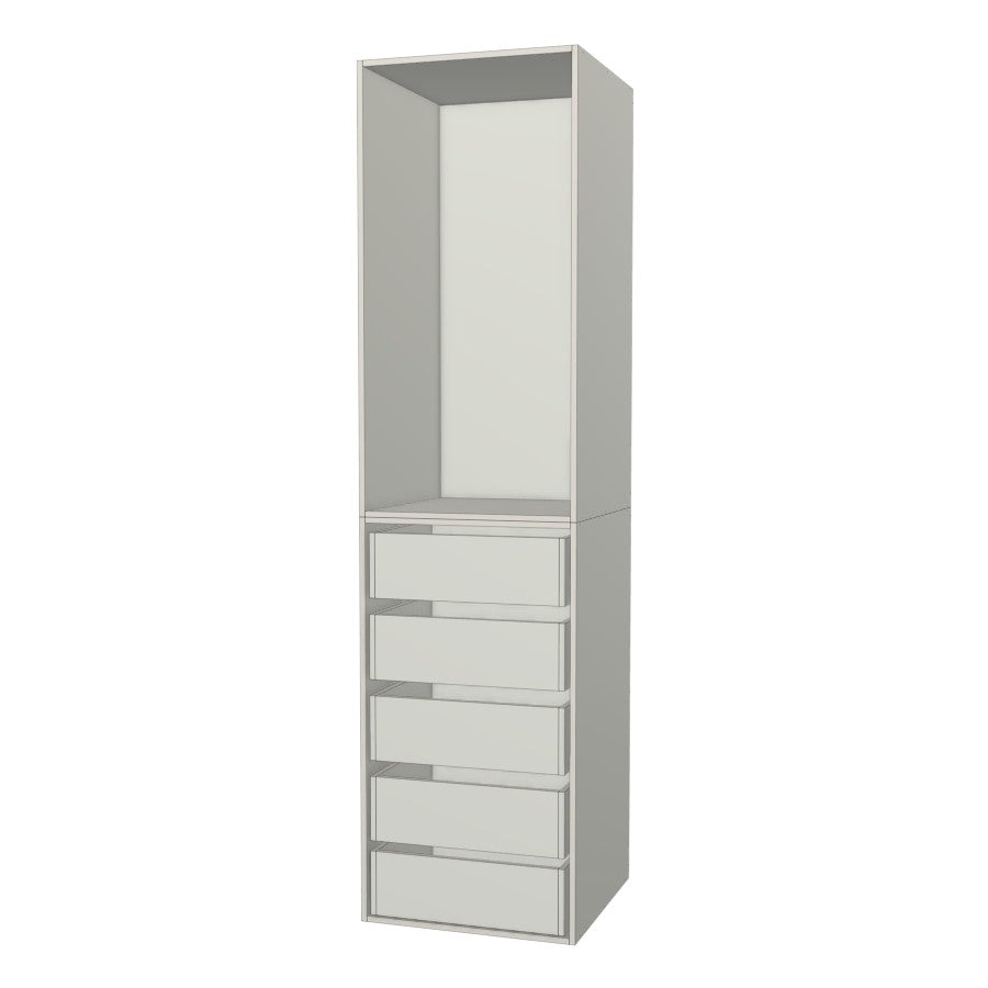 RTI Closets Basic Open & Drawer Closet Unit - 24" Wide - No Fronts