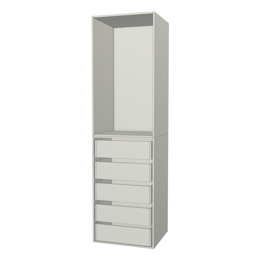 RTI Closets Basic Open & Drawer Closet Unit - 26" Wide - Painted Fronts